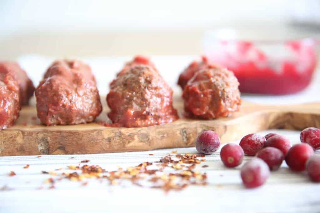 Paleo Meatballs with: Cranberry Chili Sauce Appetizer