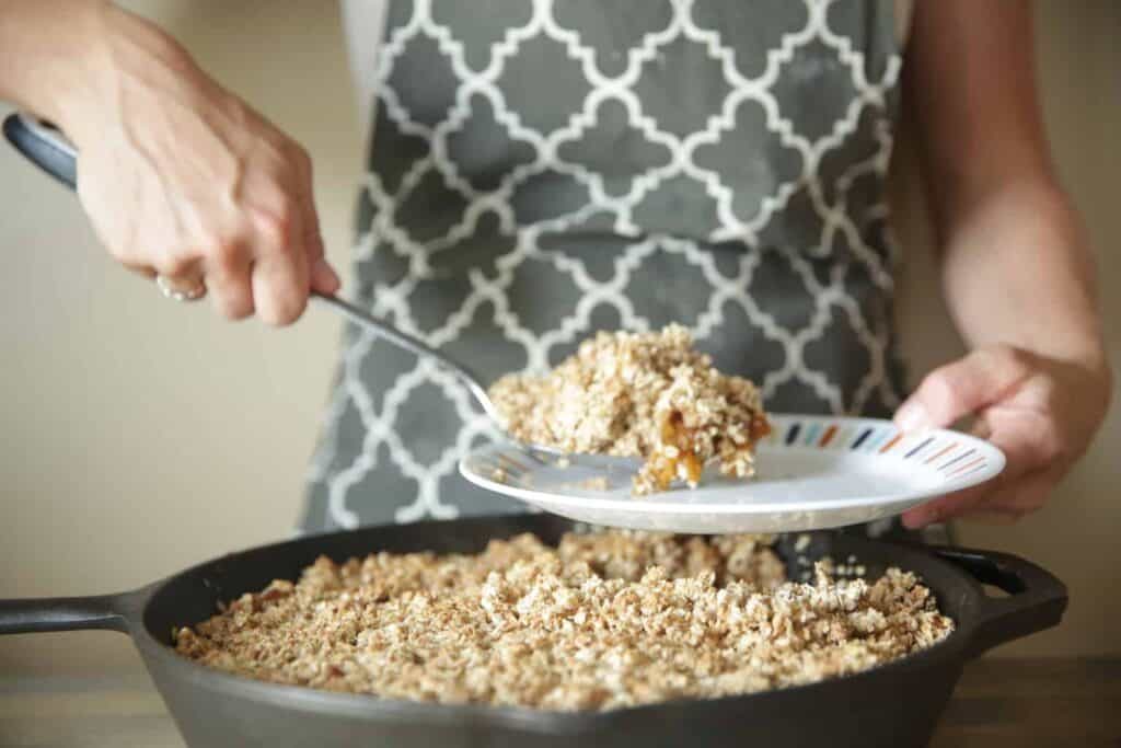 Homemade Peach Crisp Made With Tangerine & Cinnamon Essential Oils