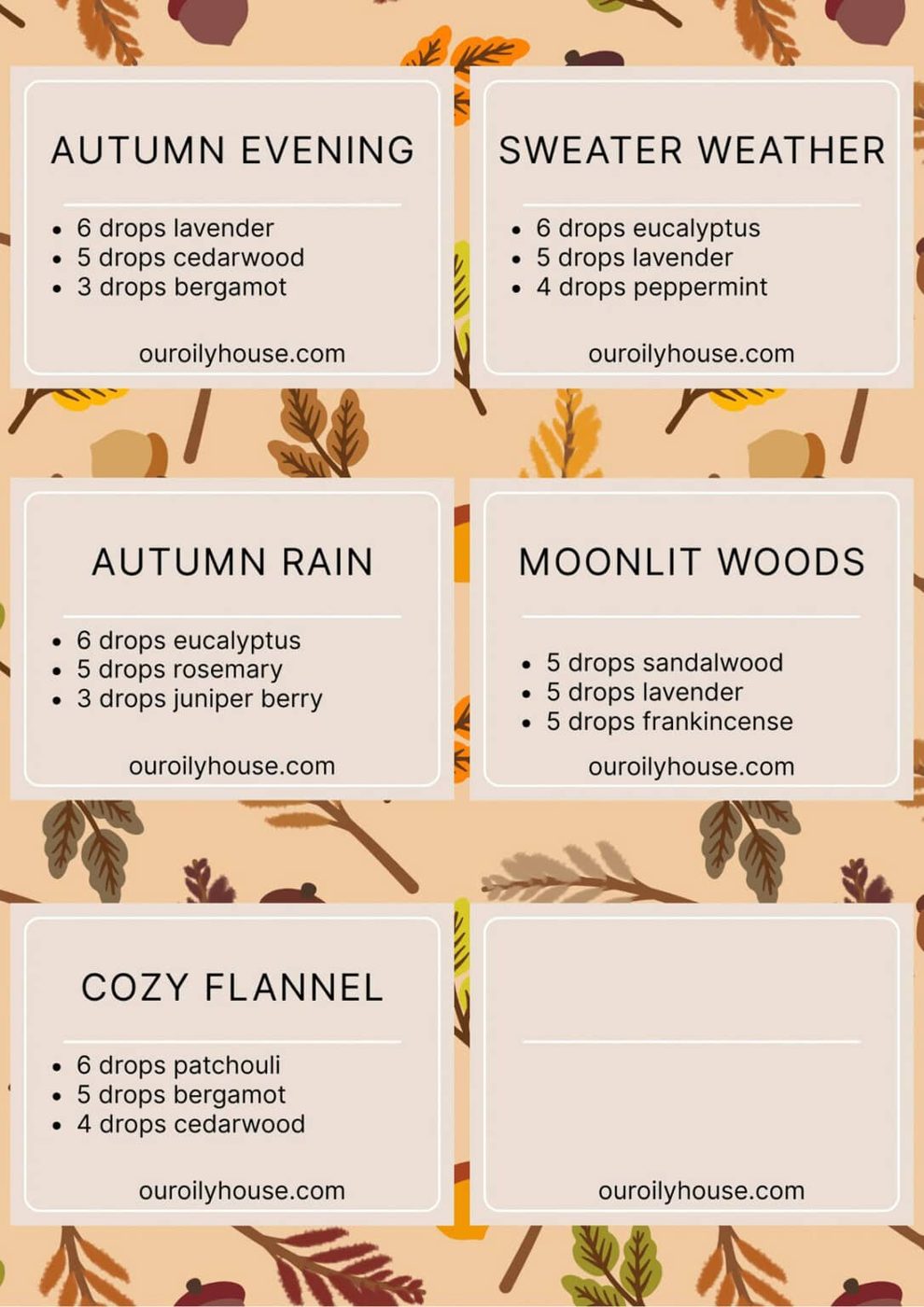 DIY fall air fresheners printable label example page.