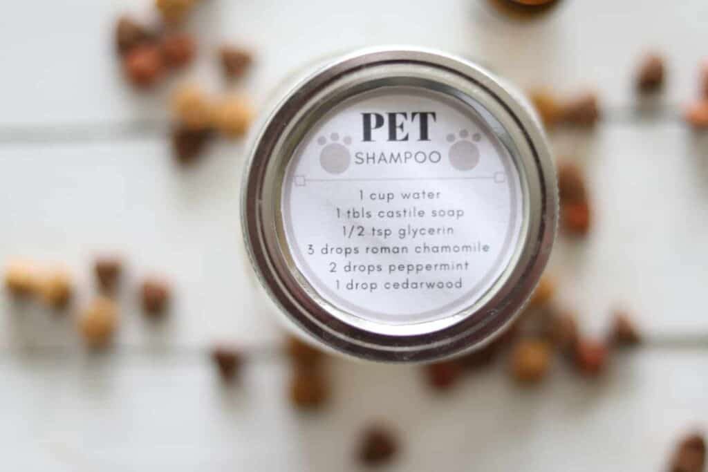 DIY pet shampoo recipe.
