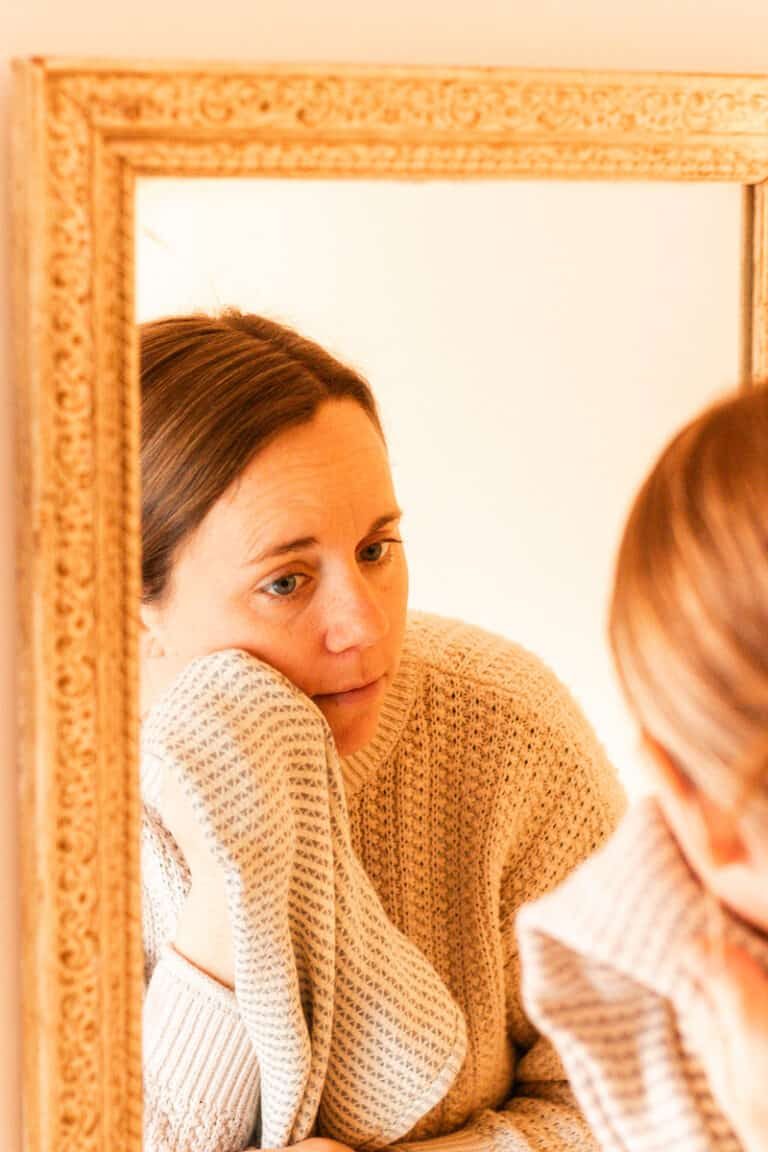 Cleansing our face and patting it dry.