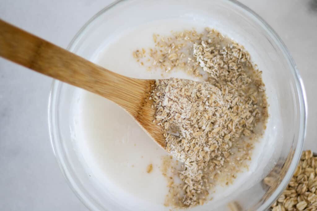 Oats in a mixing bowl.