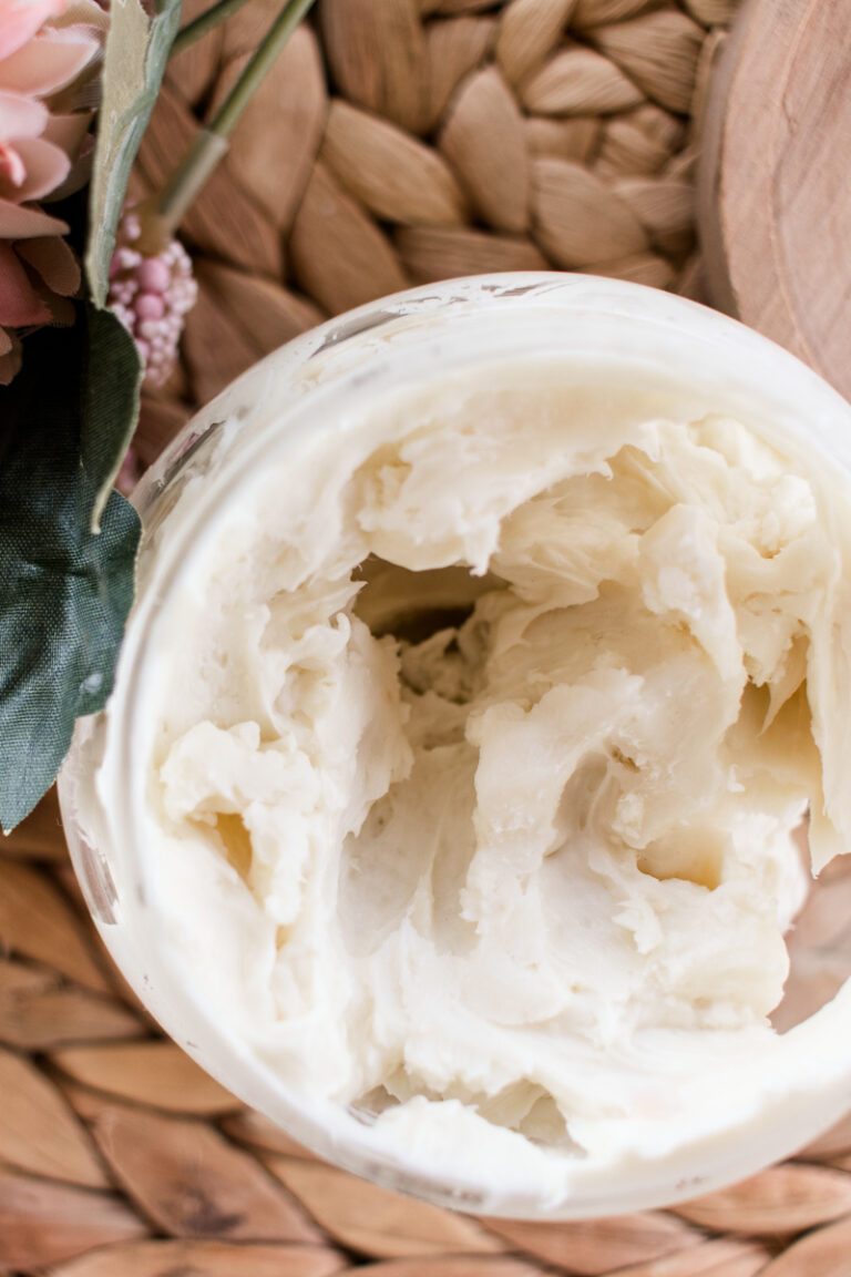 Close up whipped body cream.