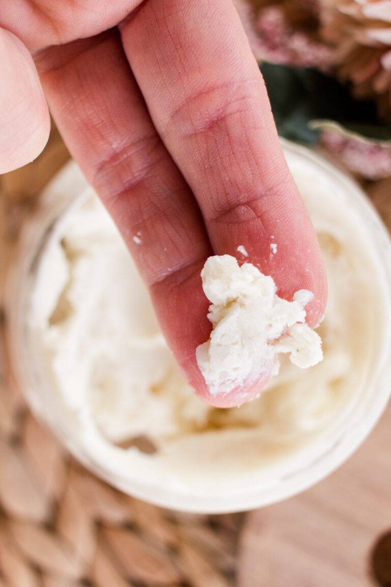 Close up of whipped body cream.