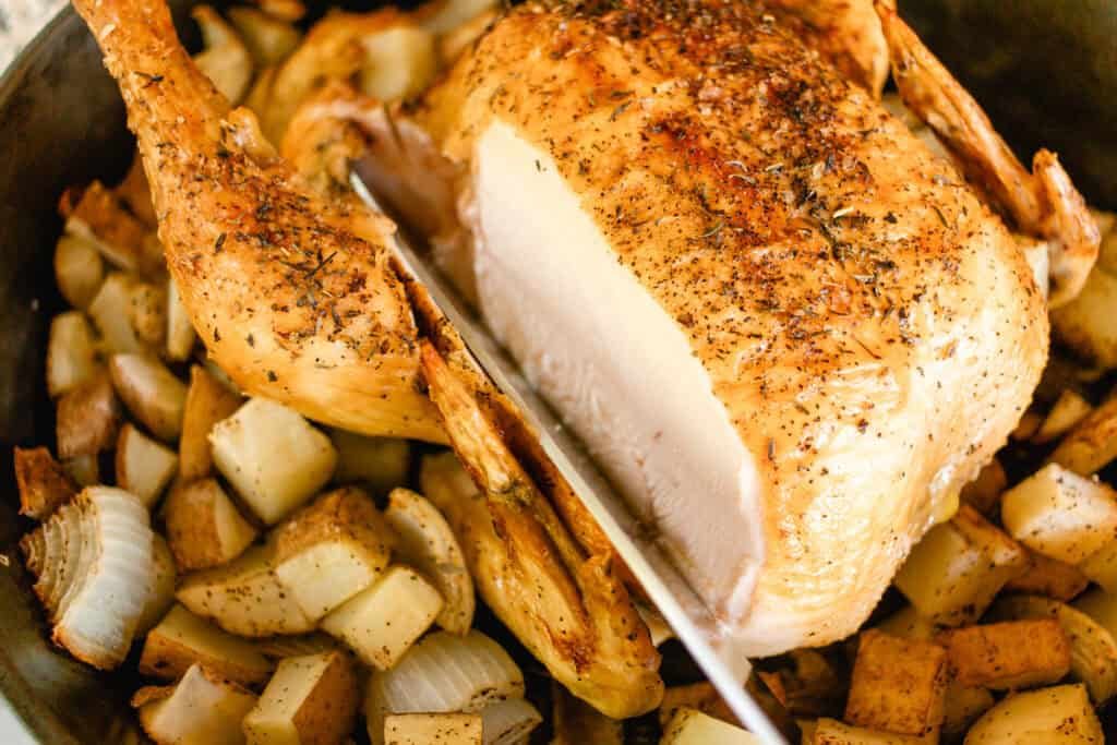 Cast-Iron Roast Chicken: with Red Potatoes
