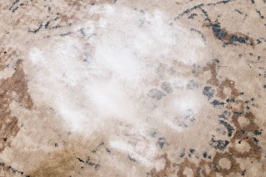Baking soda on a carpet.