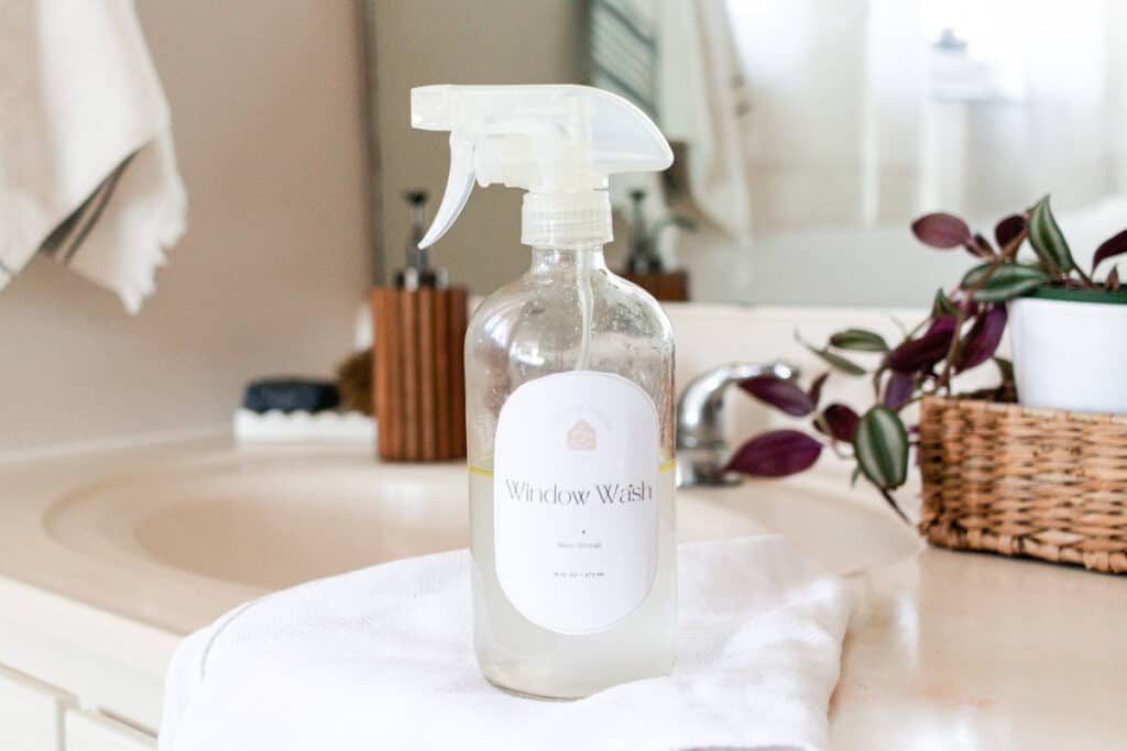 Homemade streak free vinegar window cleaner.