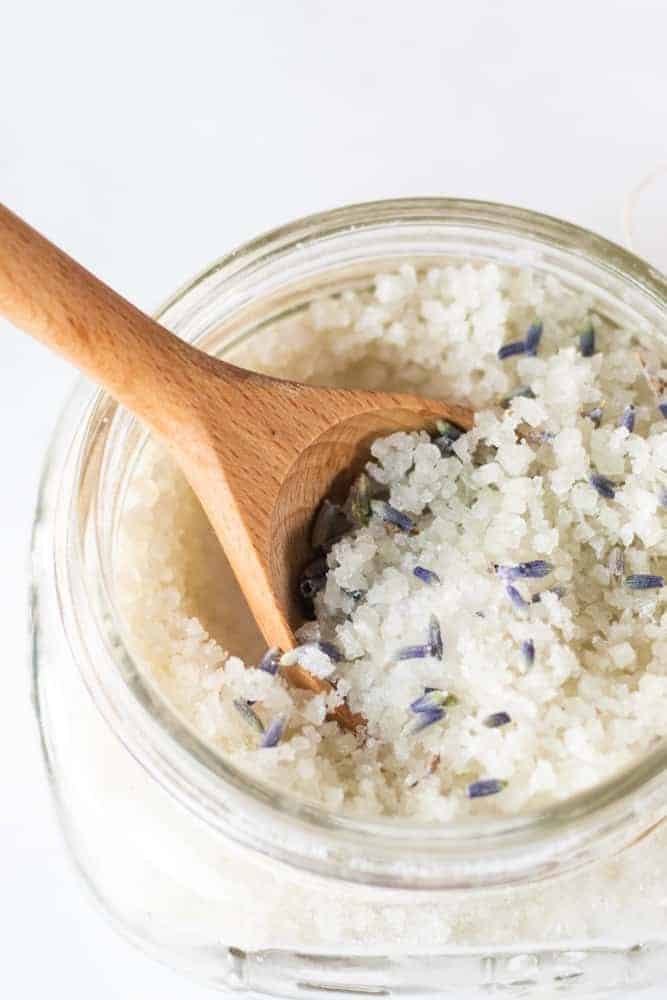 Detox foot bath in small mason jar.