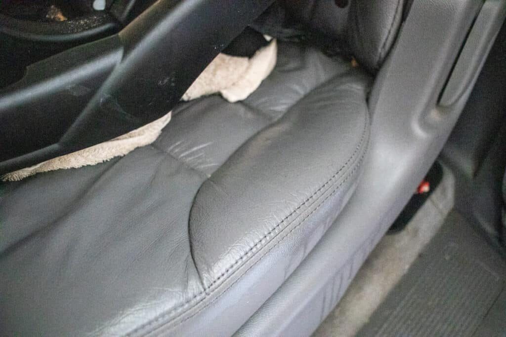 A clean leather car seat.