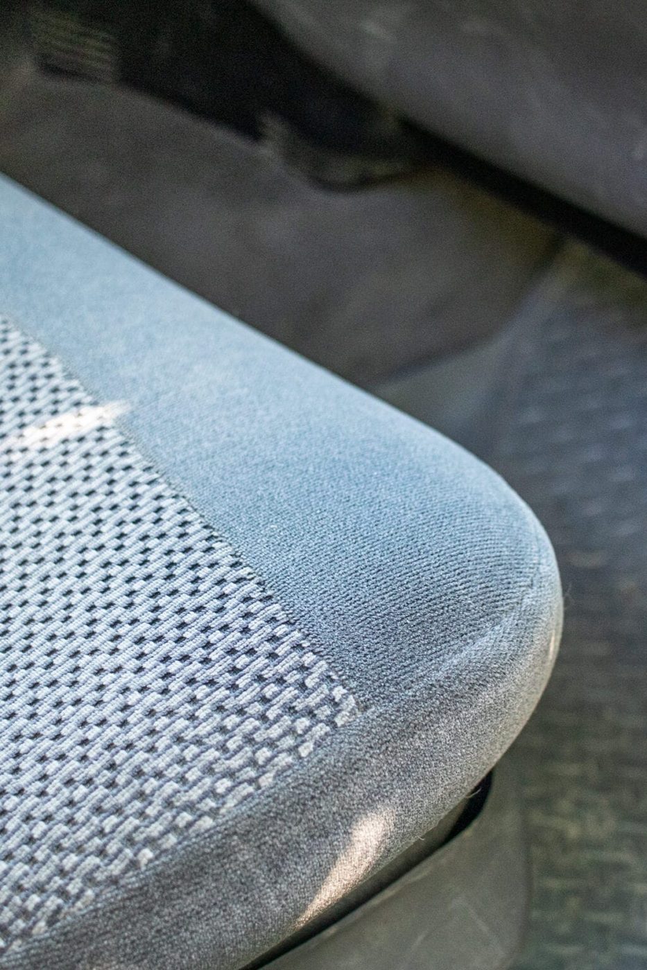Clean car seat after the stains have been removed.
