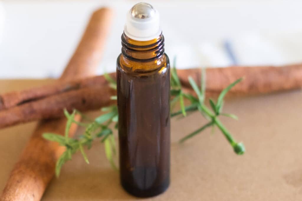 DIY men's cologne in a roller bottle.