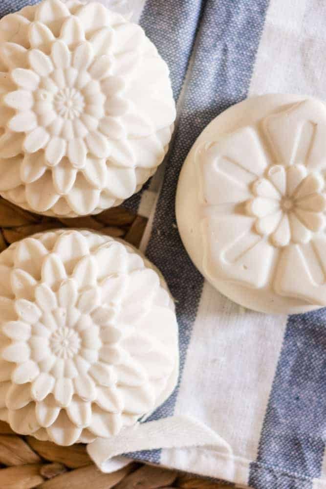 Homemade cold process soap bars.