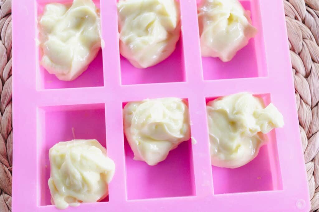 Homemade soap for men in soap molds.