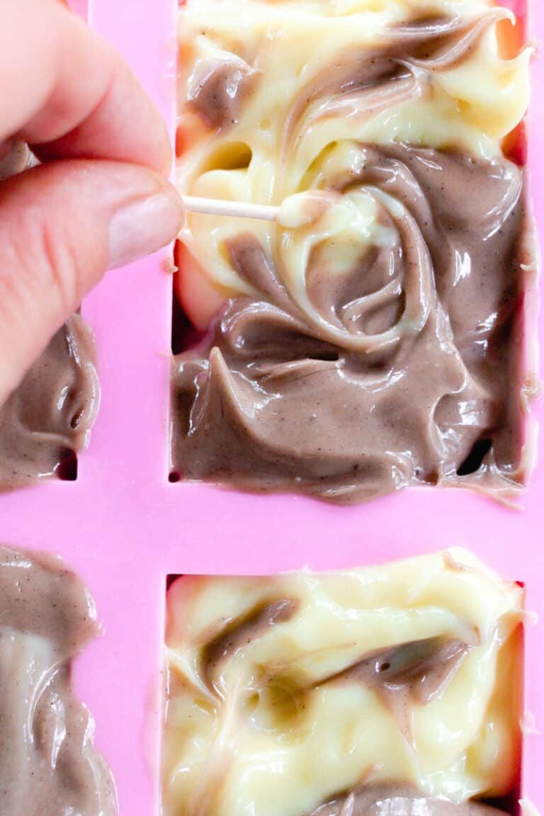 Soap in molds close up.