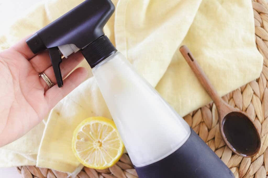 A bottle of homemade wasp spray.