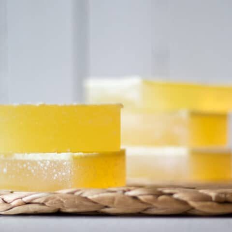 stack of homemade shampoo soap bars