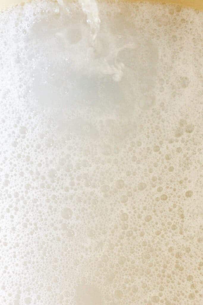 Bubble bath water.