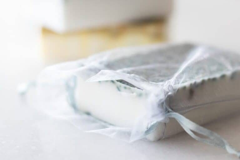 diy lavender soap bar in sheer gift bag