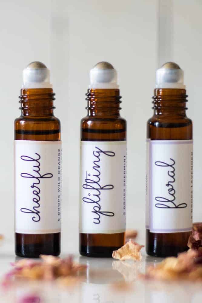 mother's day roller bottle blends; cheerful uplifting and floral