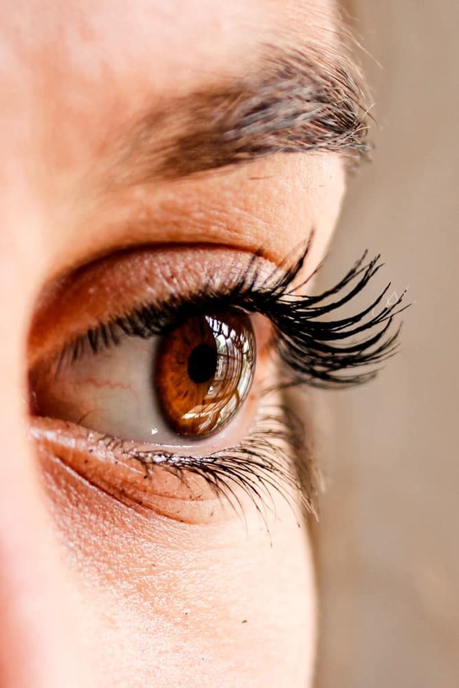A women's eyelashes.