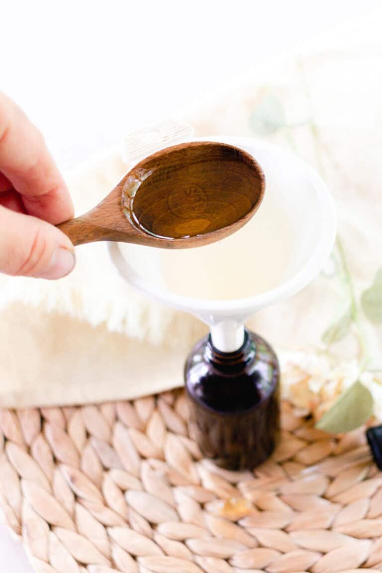 A spoonful of Rosemary oil.