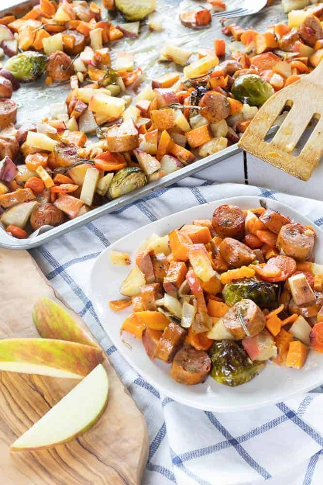 Sausage & Apple Whole30 Sheet Pan