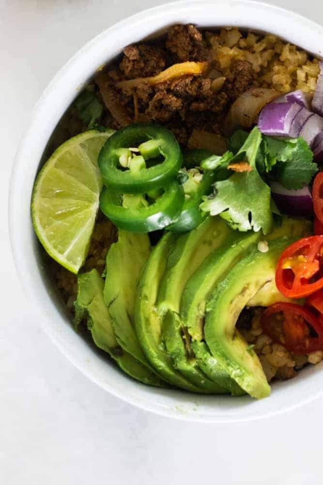 Whole30 Taco Bowl, Paleo Approved