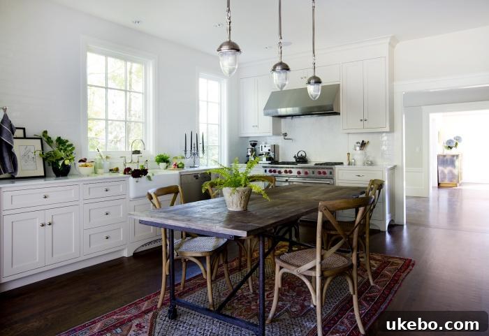 Modern kitchen with innovative dining integration
