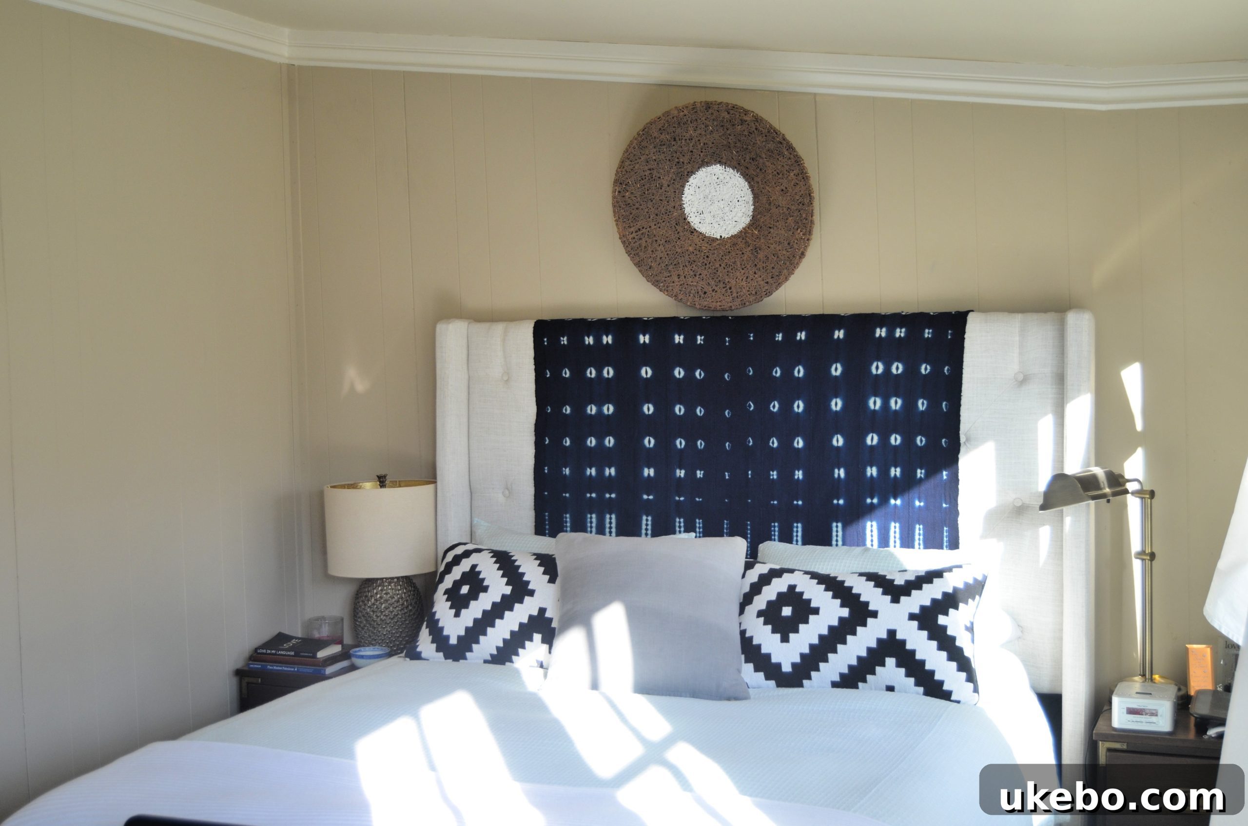New bed in master bedroom with ample walking space