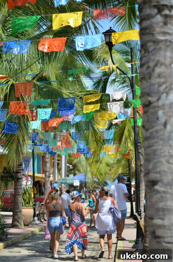 Colorful Paper Flags in Sayulita Town Square