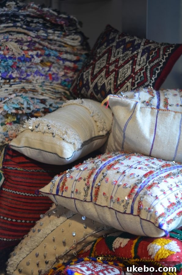 A collection of traditional Moroccan Beni Ourain rugs