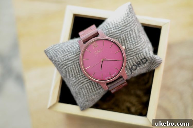 Unpacking My Pink Passion With a Special Reader Prize 6 JORD Frankie Purpleheart and Plum wood watch