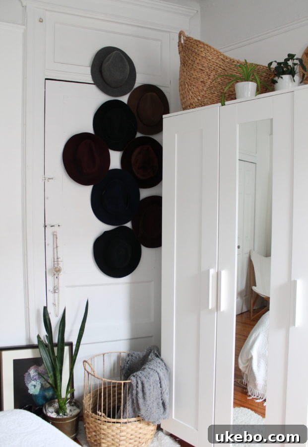 A wider shot of a well-utilized space, illustrating the creative solutions for small space living.