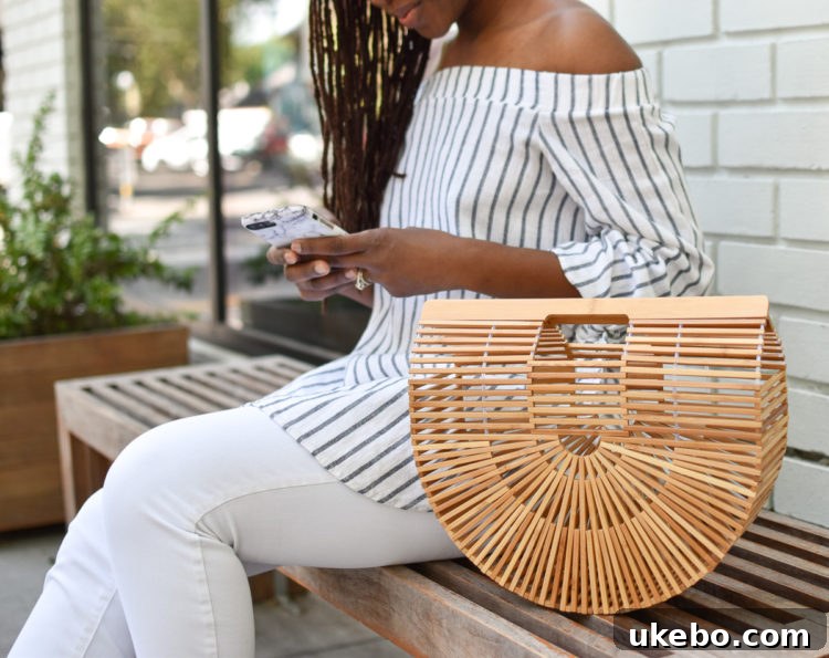 Shavonda's relaxed and happy expression, reflecting her joy for her new fashion items