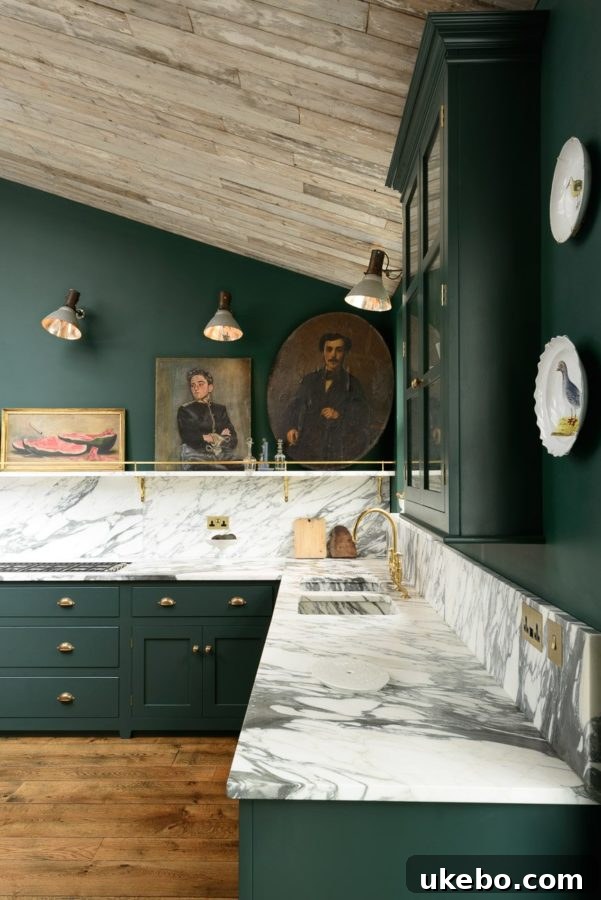 Emerald green kitchen detail