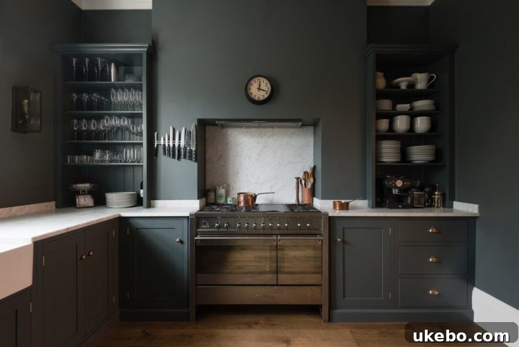 Olive green kitchen inspiration via DeVol