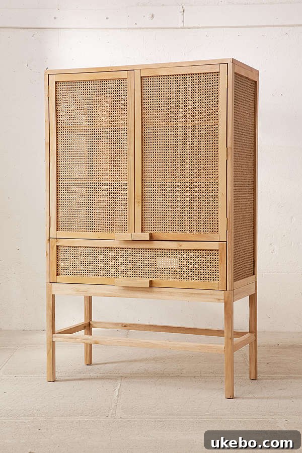 Urban Outfitters Rattan Cabinet, the chosen alternative for living room storage