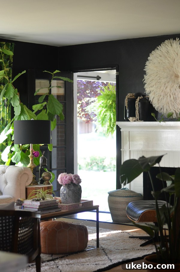 Cozy living room with warm decor in a cottage bungalow, highlighting small space living and comfort