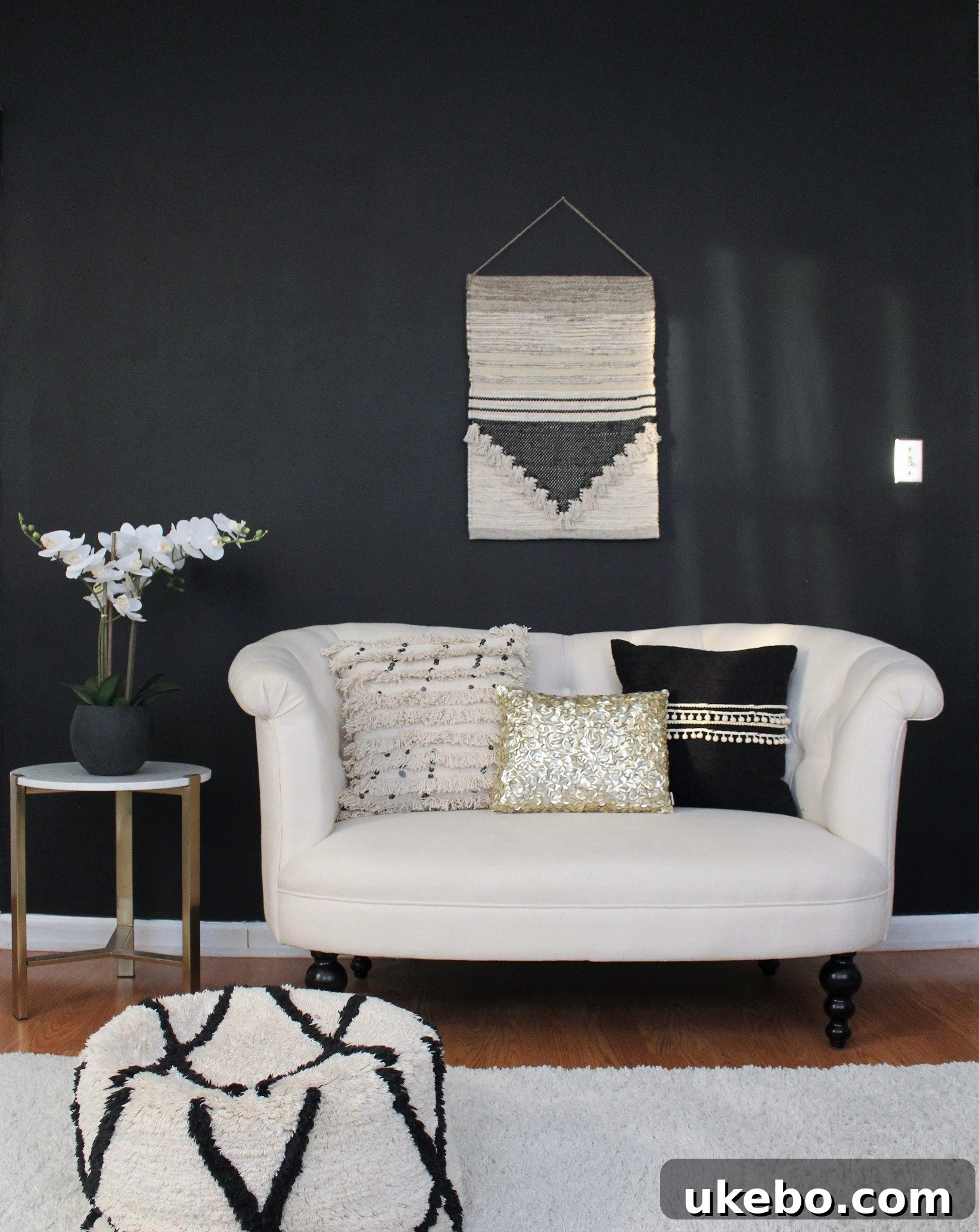 Nusaiba's stylish Queens apartment living area, showcasing thoughtful decor and a cozy ambiance.
