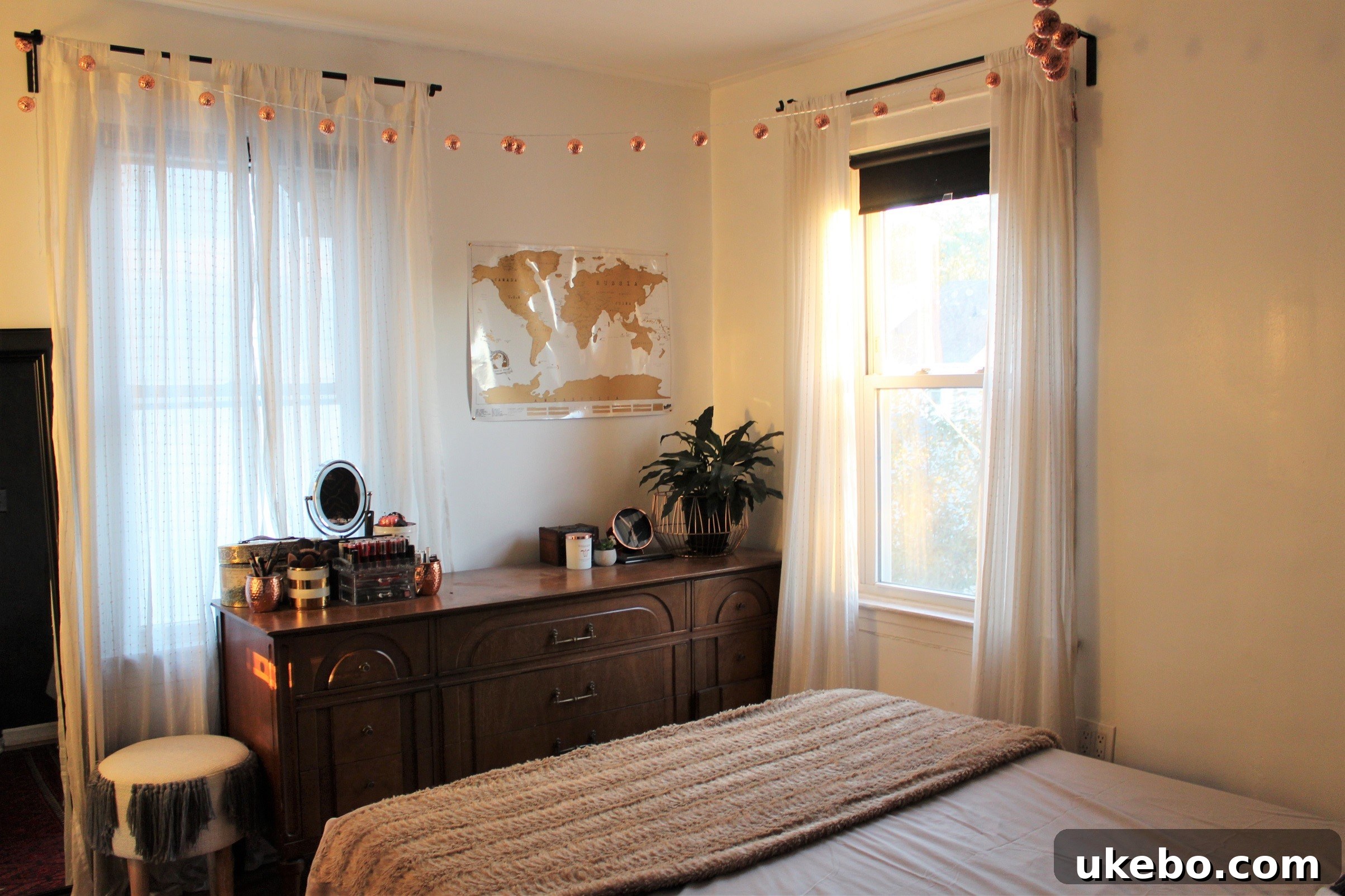 Another view of Nusaiba's home, highlighting her use of textiles and personal touches.