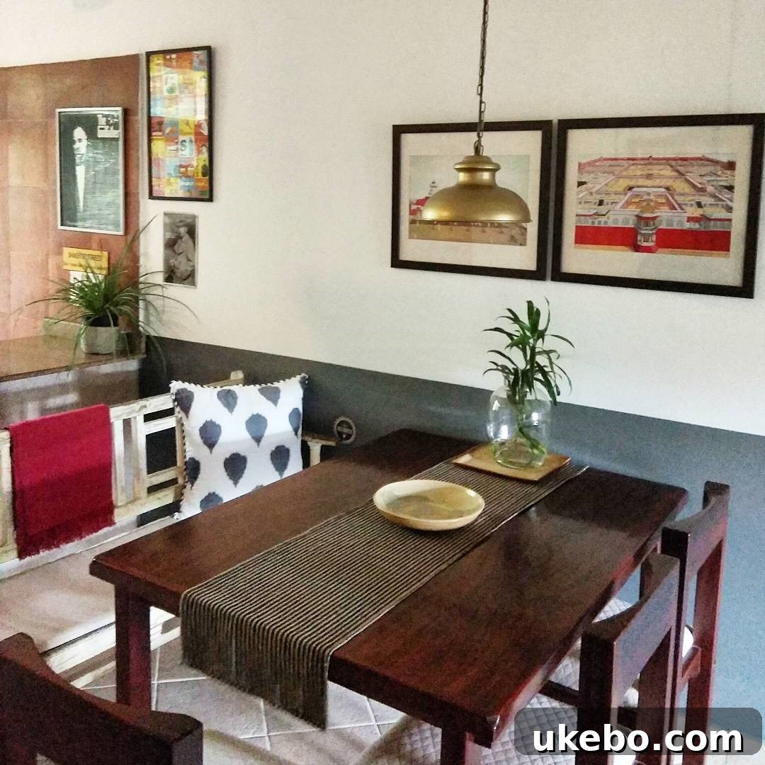 View of Jasleen's open plan kitchen and dining area with modern appliances