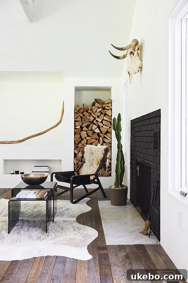 firewood storage ideas, modern fireplace design
