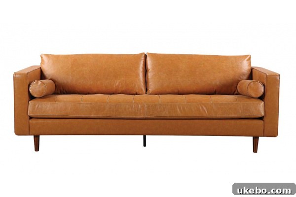 Tan Leather Sofa A Design Muse 12 Modani Furniture Fez Tan Leather Sofa, a sleek and modern option with a low profile, ideal for contemporary spaces.