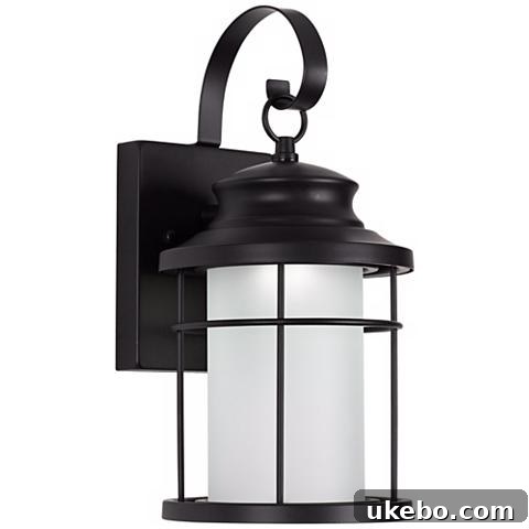 Warburton 13 inch high Black LED Outdoor Wall Light