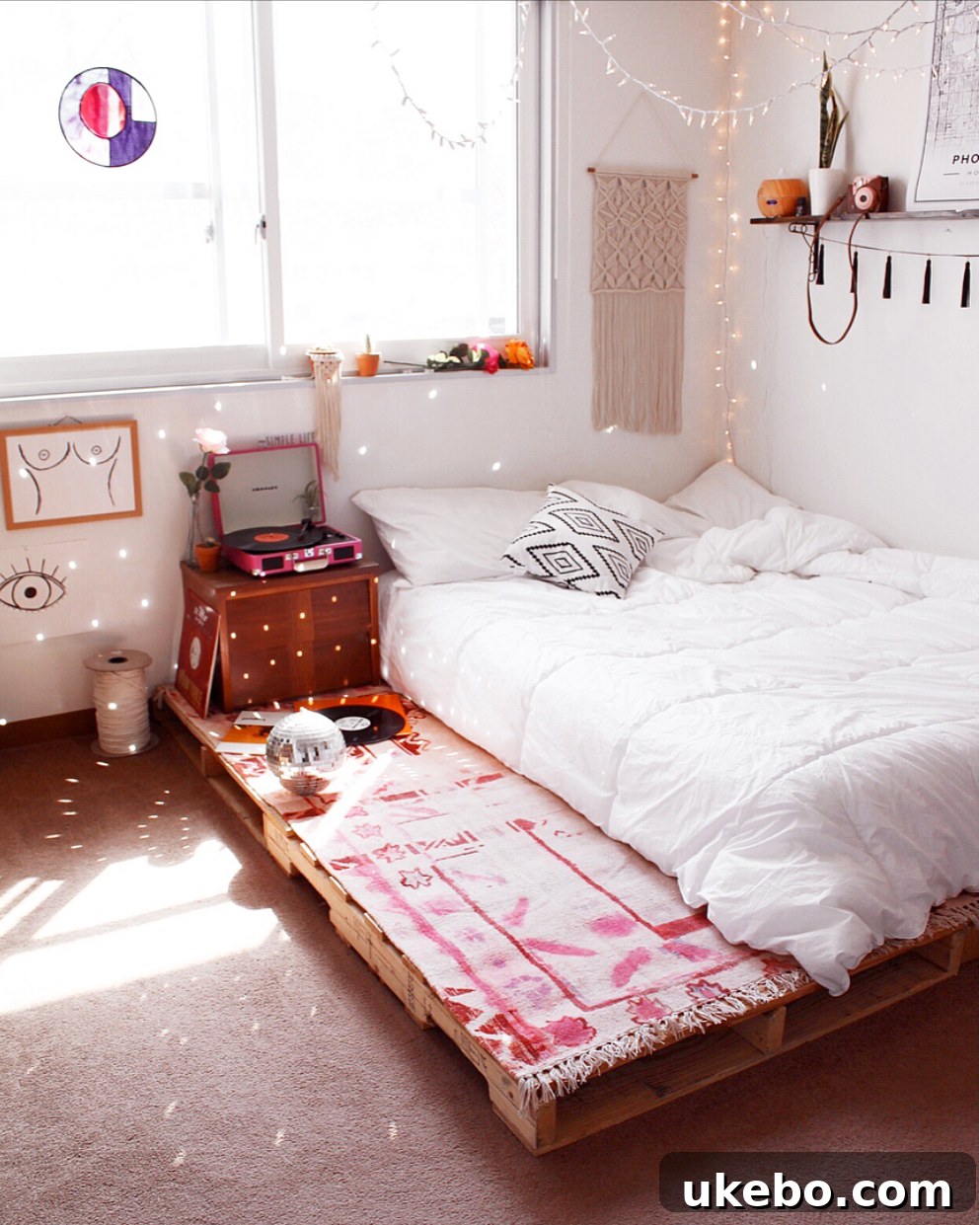 Bedroom view with minimal furniture, focusing on a comfortable bed.