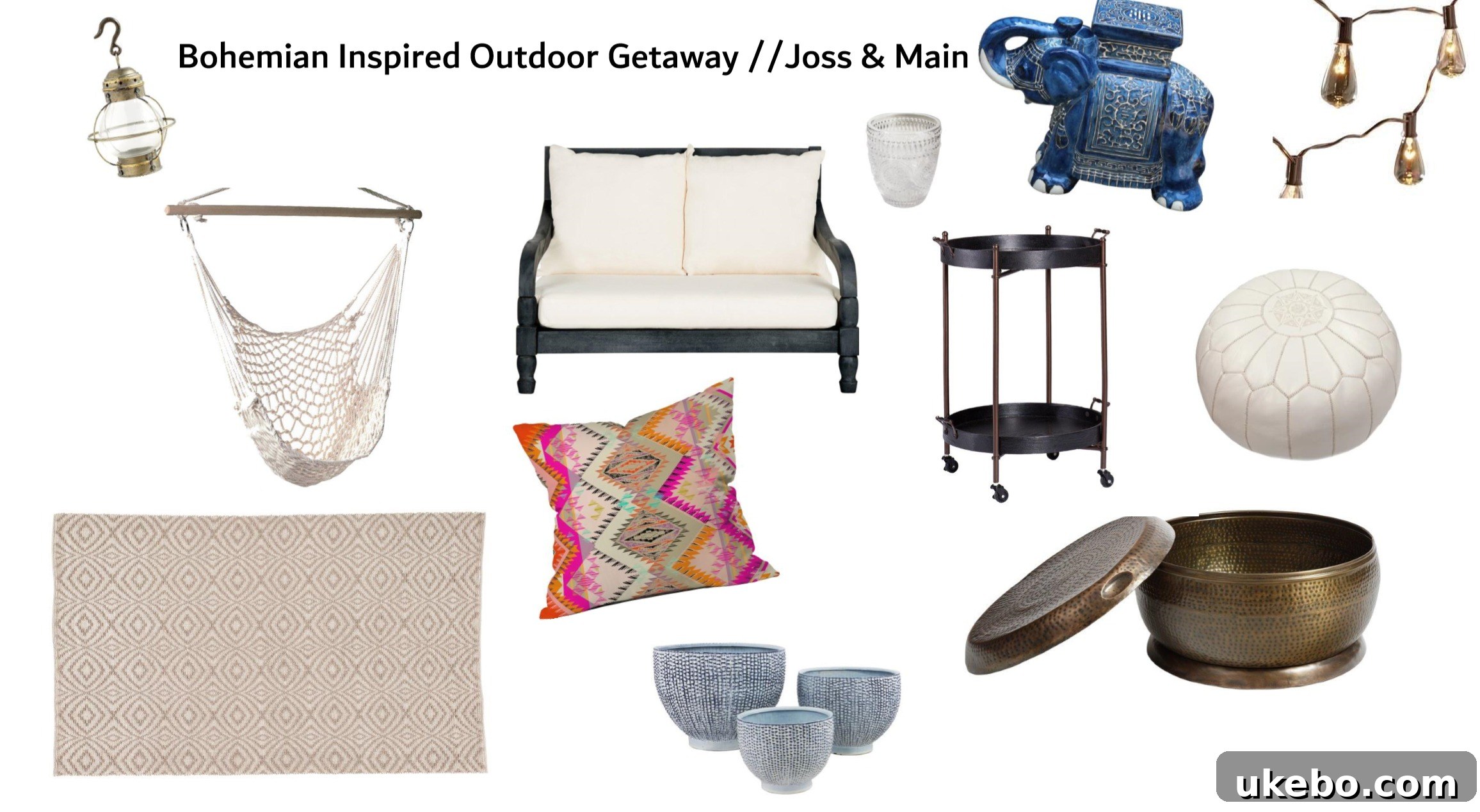Worldly Porch: Your Global Escape Awaits 2 Bohemian styled outdoor porch with a hanging chair, daybed, and colorful accents