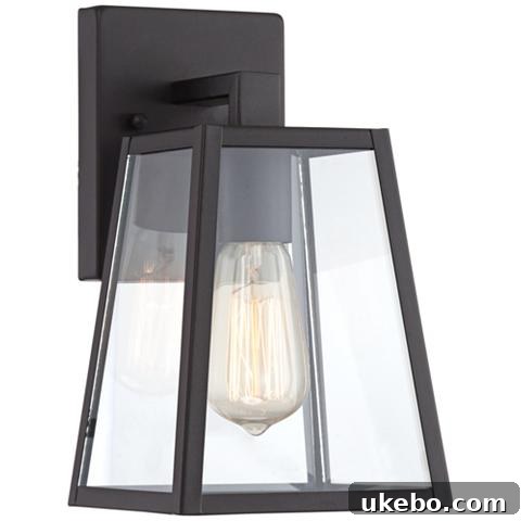 Arrington 13-inch high mystic black outdoor wall light, modern and simple design