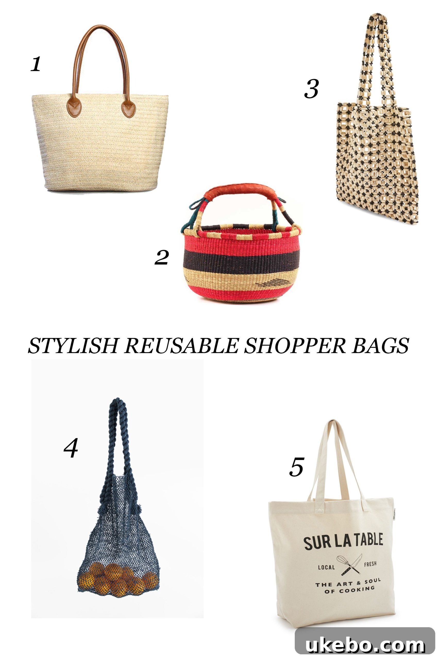 Collection of various eco-friendly reusable bags