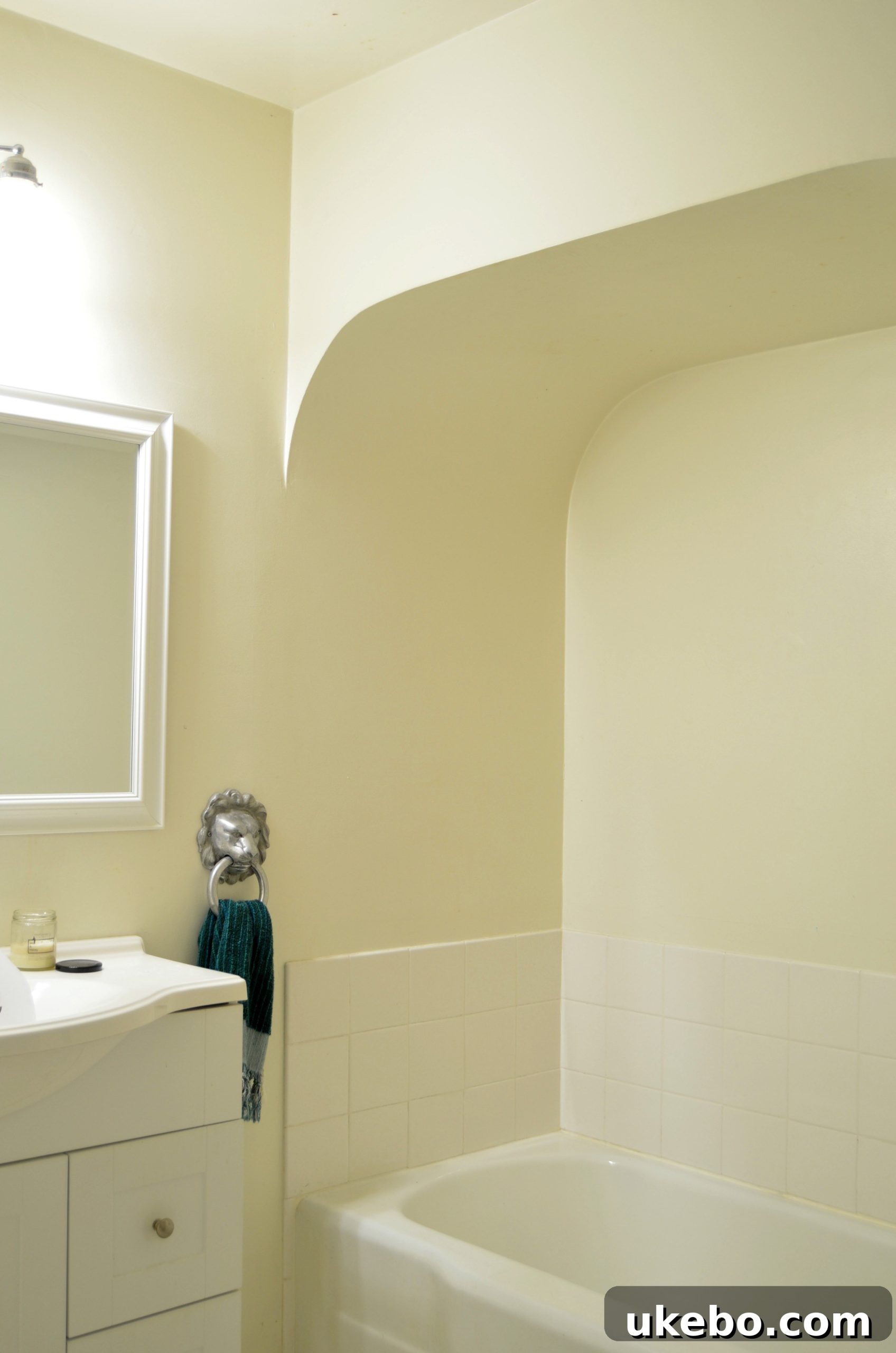 Before photo of the bathroom showcasing the toilet area
