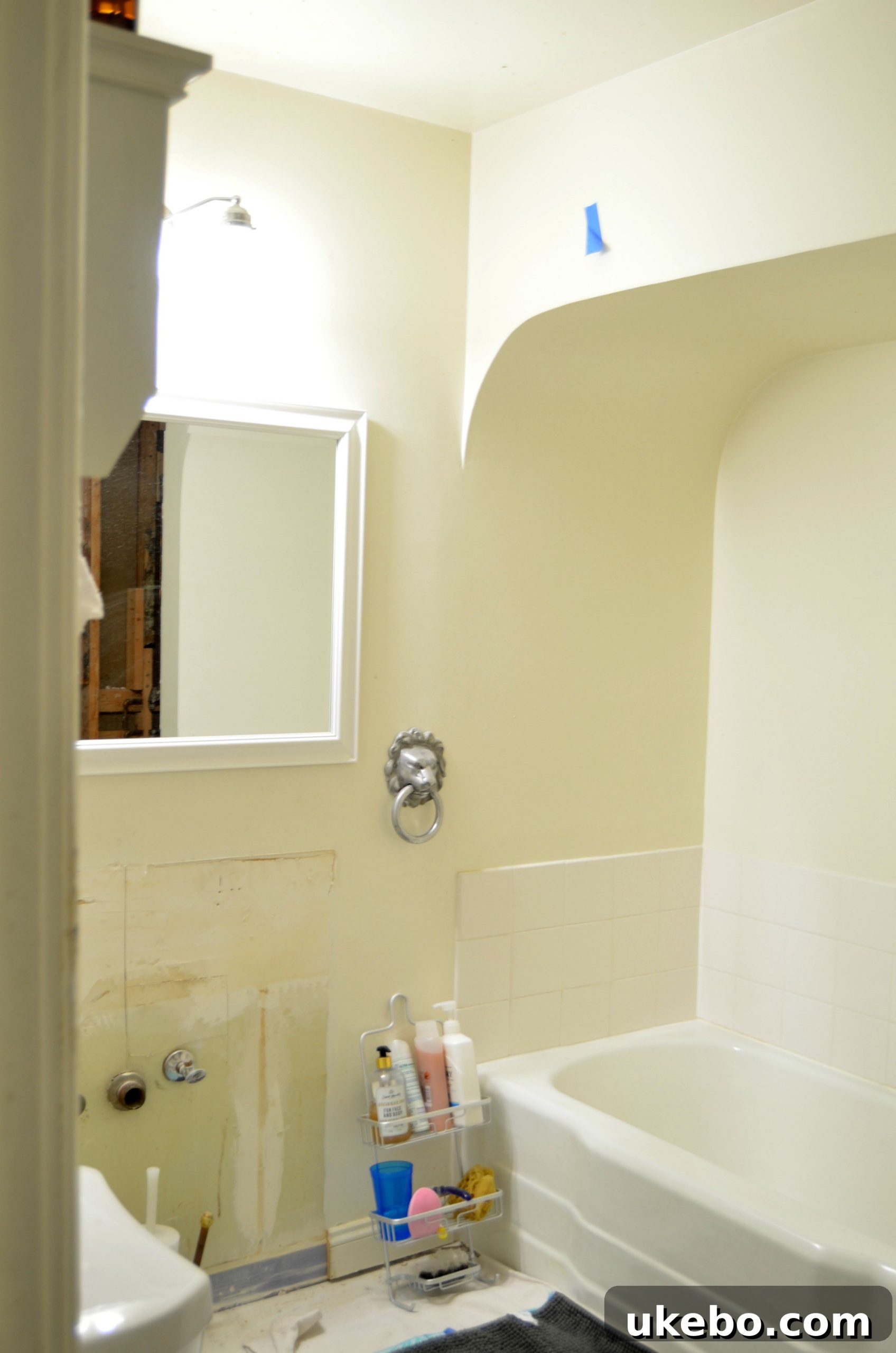 One Room Challenge Week 2: Demolition Day, Unexpected Hurdles, and Plan B 4 Old bathroom vanity removed during renovation